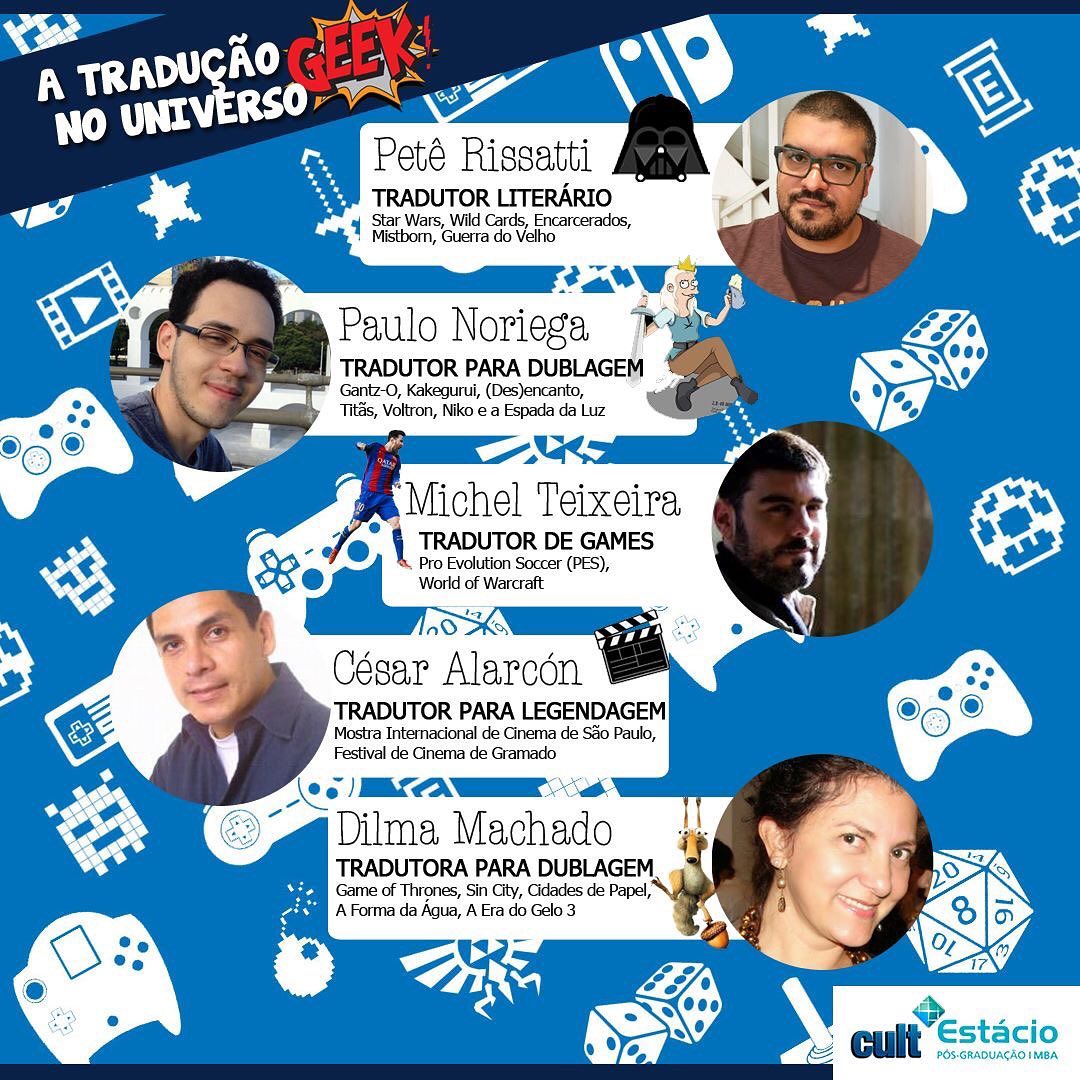 xltors101's tweet photo. Dica de hoje: evento A Tradução no Universo Geek. Se você se interessa nesse universo, fique atendo nessa novidade. 🙃

@cultestacio
Se liga na programação do evento, realizado pela Cult Estácio! 🤓
Todos os bate-papos vão começar às 19h, em no nosso Facebook. https://t.co/IKJER43uOF