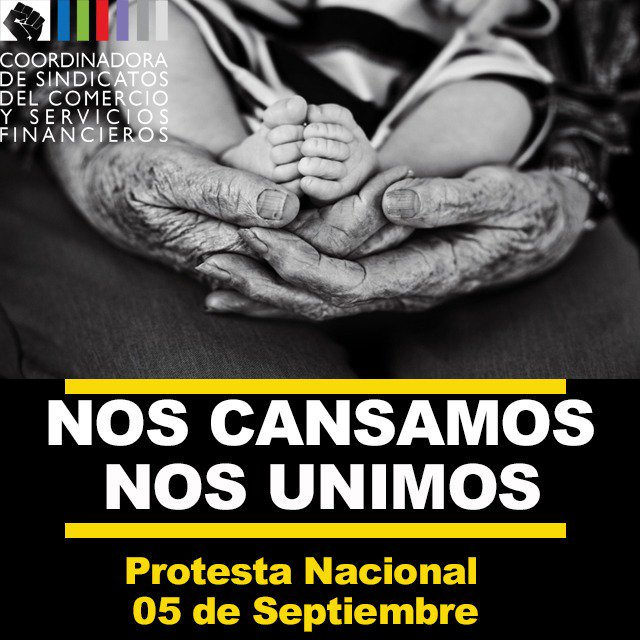 Porque nos cansamos de tanto abuso, avanzamos juntos por la recuperación de nuestros derechos. Tenemos la fuerza y la razón. #NosCansamosNosUnimos  #5deSeptiembre #ProtestaNacional