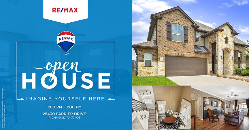 OPEN HOUSE🏡🏡
September 2 from 1:00 - 3:00pm
25430 Farrier Drive - Richmond, TX
Come see this beautiful home available for sale or lease!! Former model home with so many upgrades ... includes refrigerator, washer and dryer. Amazing outdoor kitchen and no back door neighbors.