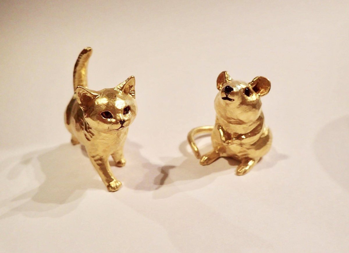 シルバー 子猫 彫金 木製額 はしもとみお on X: