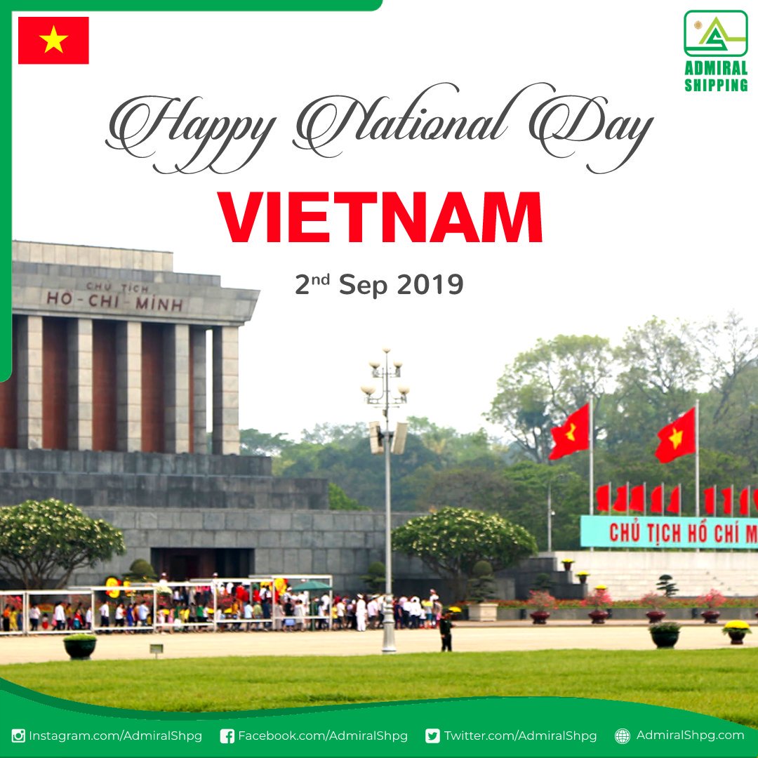 AdmiralShpg's tweet photo. From Admiral Shipping Ltd.
Happy National Day Vietnam

Follow Us : @AdmiralShpg

#Sea #Ship #Port #ShipAgent #ShipAgency #shippingcompany #Tugboat #Tugboat_Lovers #BulkCarrier #CargoShipping #TankerShip #Vietnam #vietnamnationalday #vietnamnationalday2019 https://t.co/1gpwRR8f75