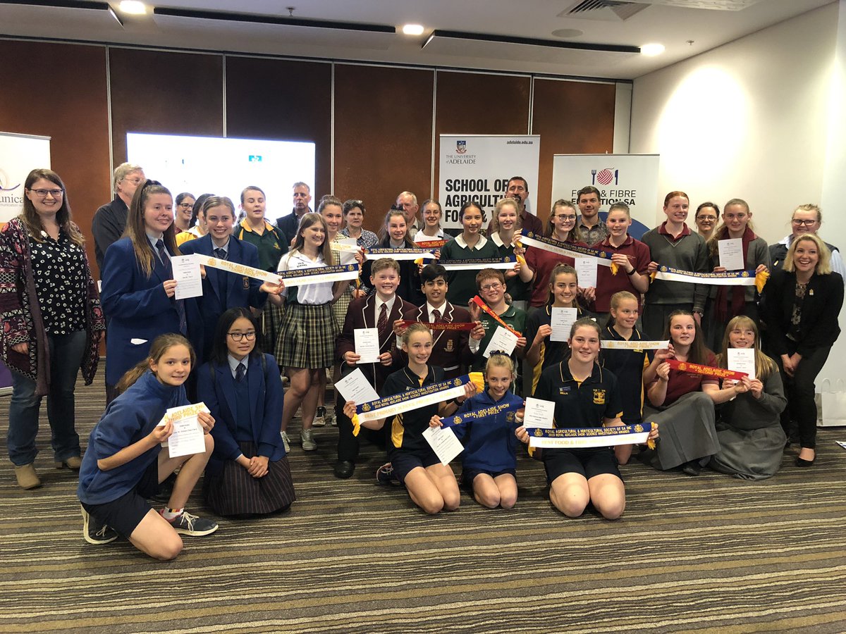 One of my favourite days! The Grand Final of the Food &amp; Fibre Science Investigation Awards. Over 700 students in the regional comps, 127 were selected as finalists and then - drum roll - here are the winners!!  Future scientists!! Thanks to <a href="/GrainProducerSA/">Grain Producers SA</a> <a href="/UniofAdelaide/">Uni of Adelaide</a> 👍😊