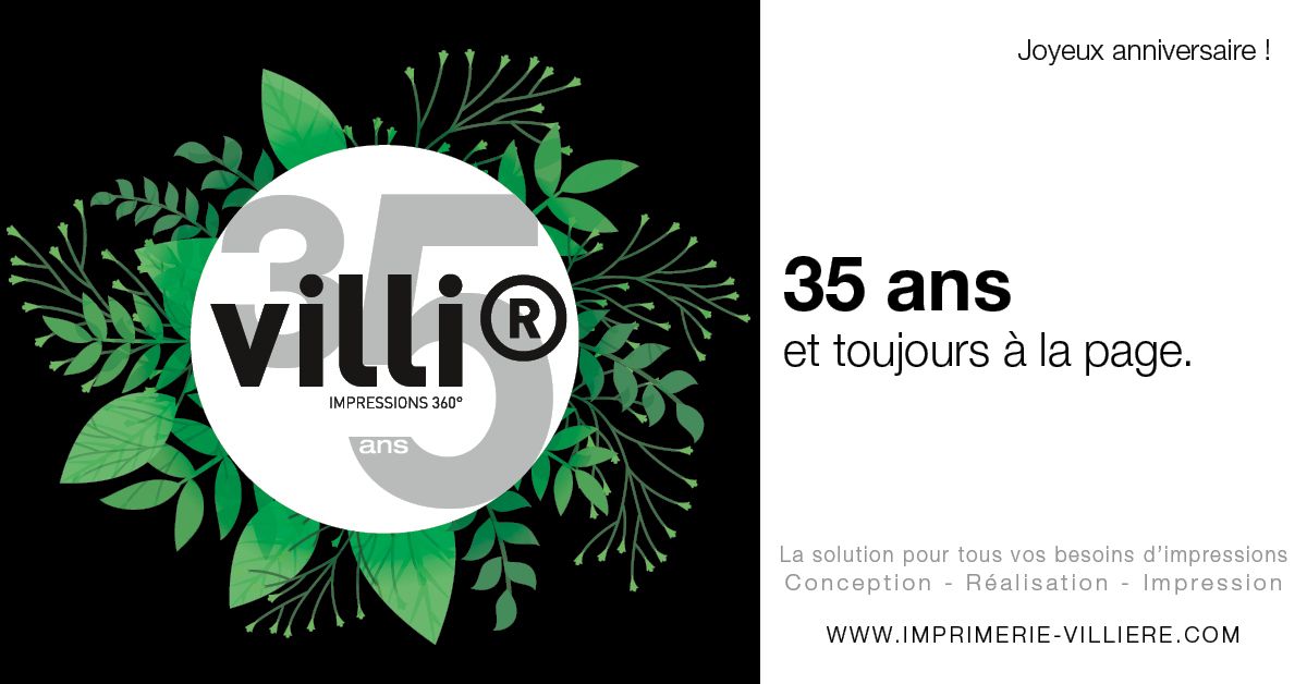 [Joyeux #anniversaire]🎉
villi®, votre #imprimeur depuis #1984.
#35ans de savoir-faire à votre service et un engagement #ecoresponsable pour préserver notre #planete.
-
#Merci de votre #confiance et votre #fidelite tout au long de ces années.
-
imprimerie-villiere.com