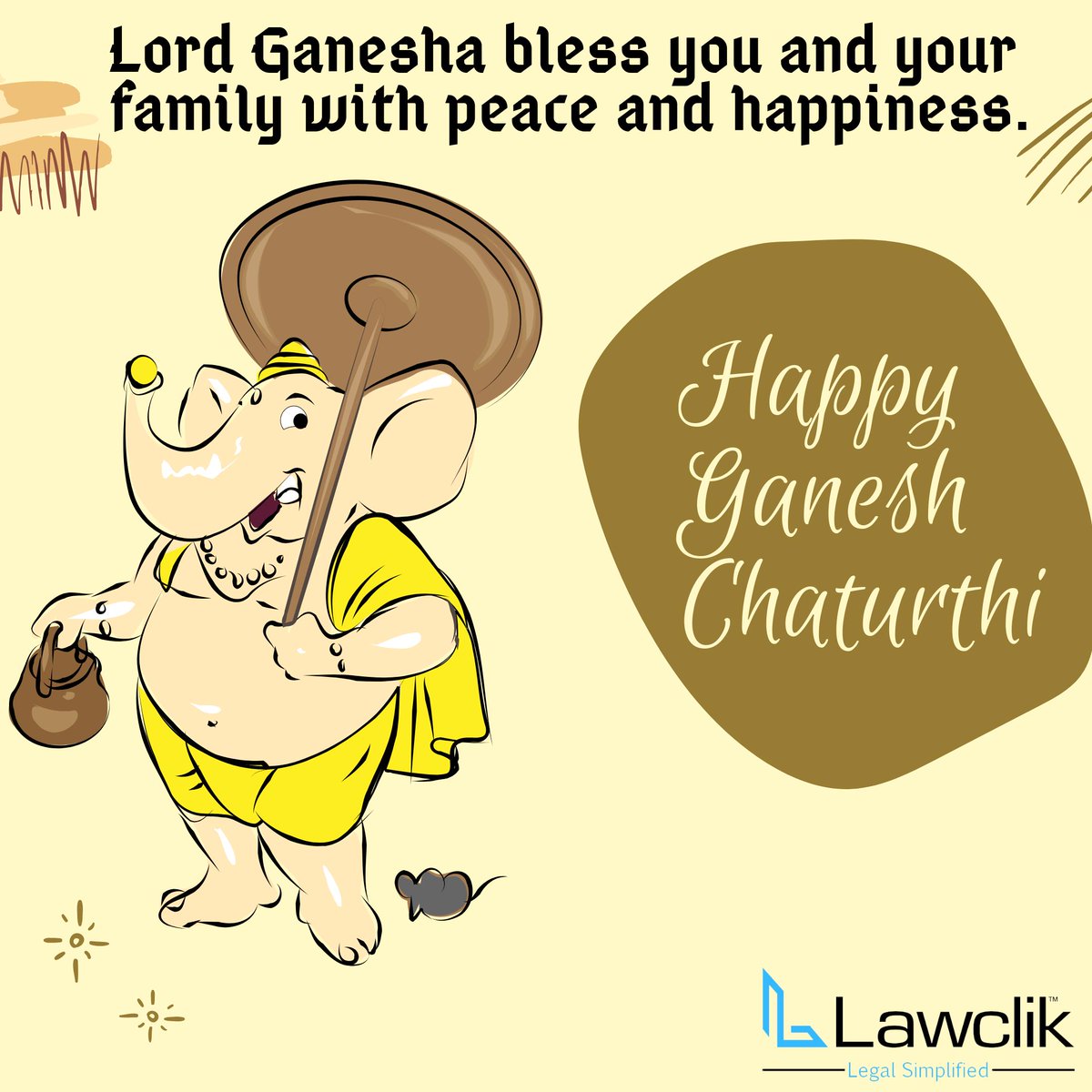 lawclik's tweet photo. We would like to send out warm wishes full of peace, prosperity and joy to all on this Ganesh Chaturthi https://t.co/1yd0JpXHQ5