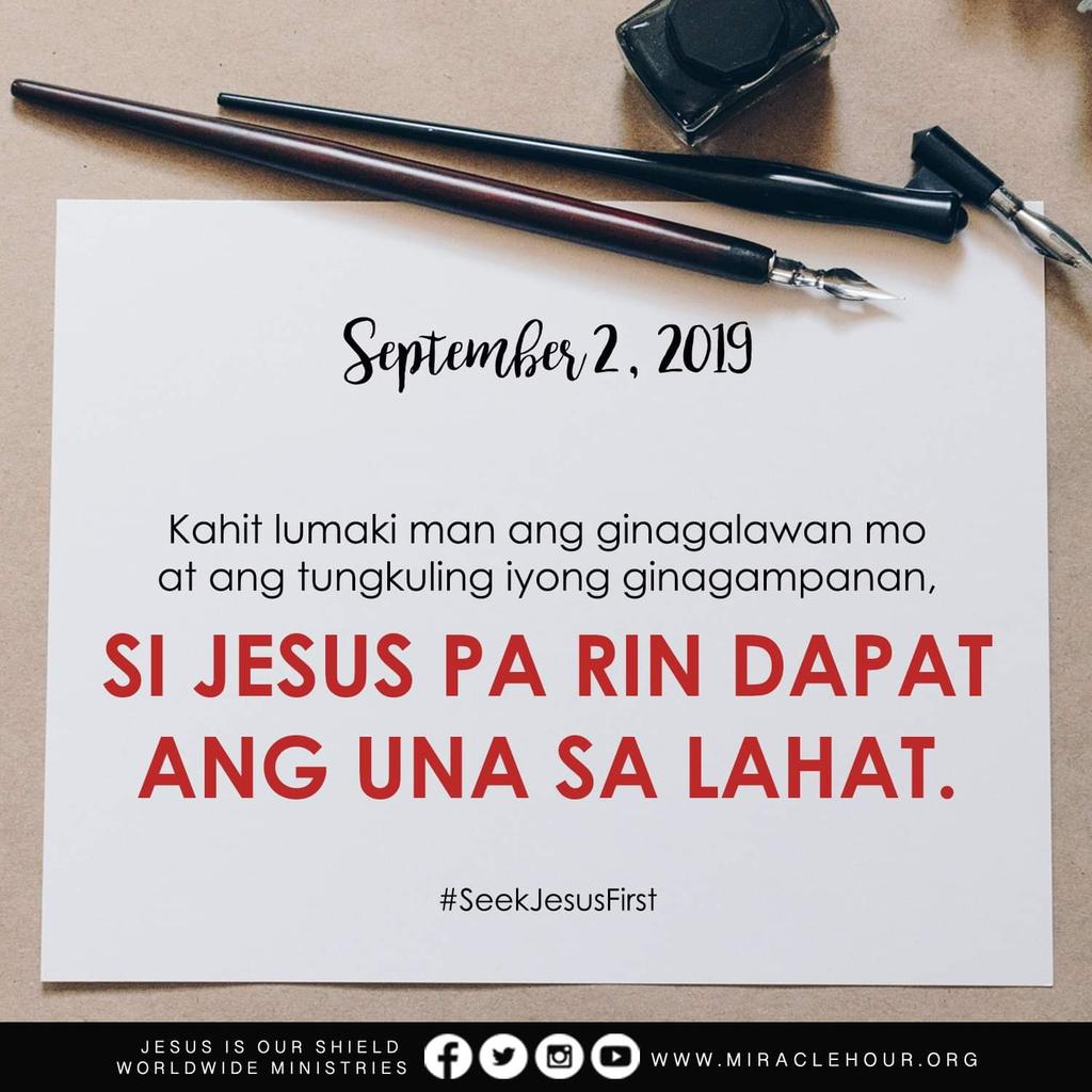 JIOSWMofficial's tweet photo. Day 245 of 365 - Kahit lumaki man ang ginagalawan mo at ang tungkuling iyong ginagampanan, si Jesus pa rin dapat ang una sa lahat. -Apostle Renato D. Carillo
#SeekJesusFirst https://t.co/eBMv9r2Lpr