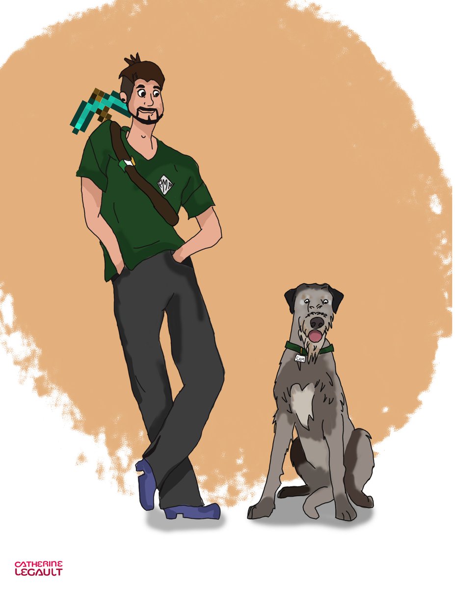 After @Jack_Septic_Eye made a small Scooby-Doo reference in the Man of Medan, it hit me to illustrate this particular piece. The style (other than the dog) was loosely based off Shaggy from the Scooby-Doo series. I incorporated some assets from the Minecraft game.