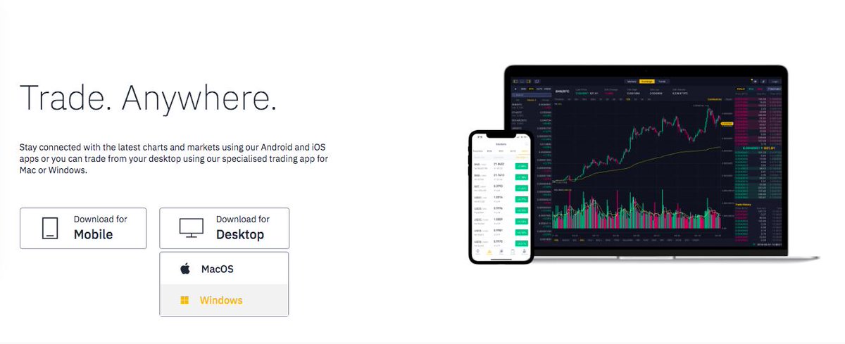 binance desktop view on phone