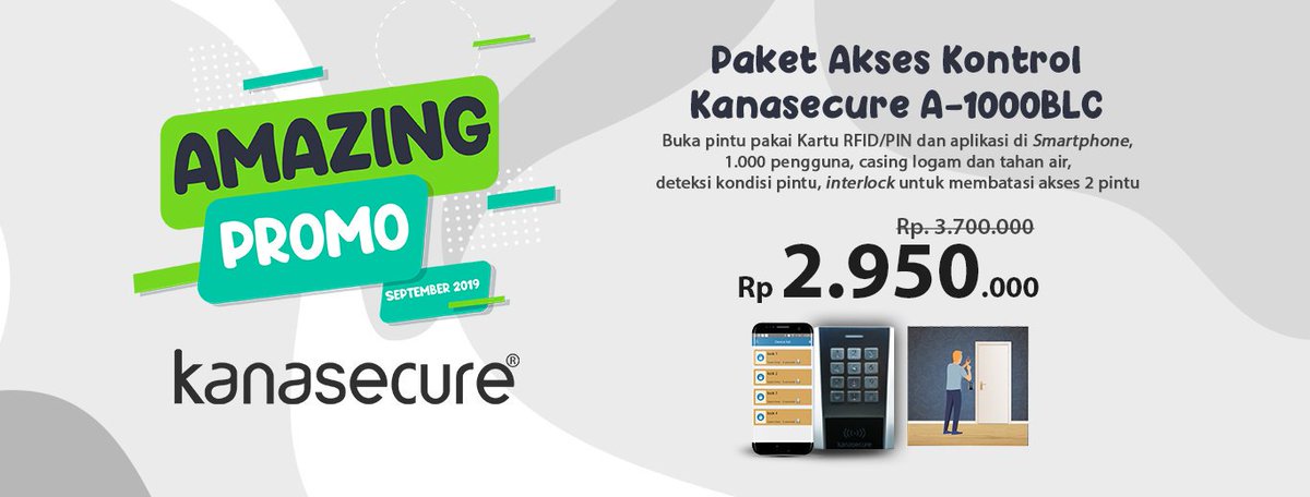 kanasecure's tweet photo. Dapatkan paket akses kontrol Kanasecure A-1000BLC dengan harga promo! Cek selengkapnya https://t.co/RLit95m79p
#Promo #PROMOTION #accesscontrol #doorlock #smartlock #smartlockdigital #Senin #DigitalMarketing #Bestseller #recommended #augustwish #SeptemberCeria #SeptemberWish https://t.co/XlRsQ0YQw5