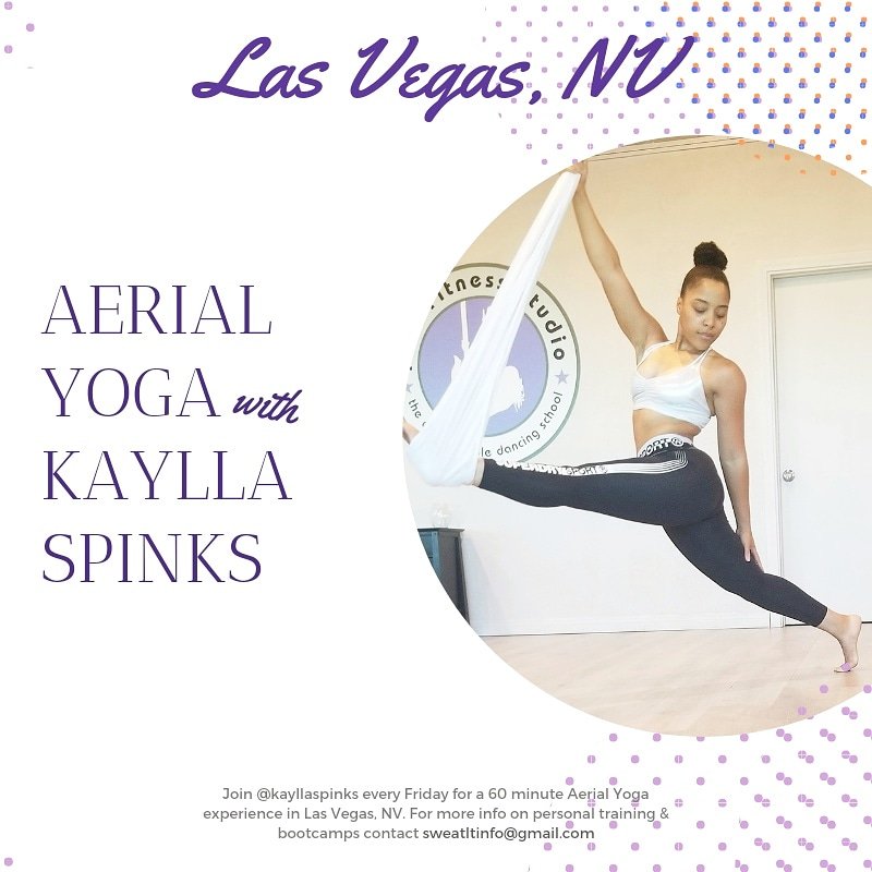 Sweatlit's tweet photo. Join @kayllaspinks in Las Vegas, NV for a 60 minute Aerial Yoga experience.
#sweatlit #trainwithkaylla https://t.co/cy942GigLw