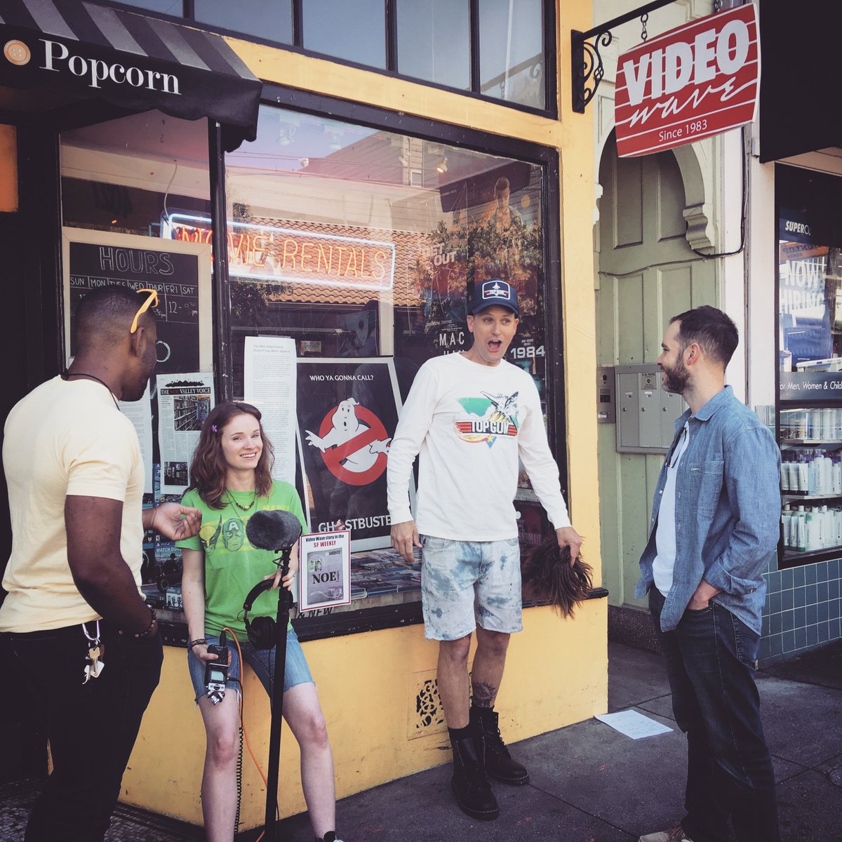 LateFeeGames's tweet photo. We filmed our Kickstarter video for Rental Rumble at #VideoWave in Noe Valley San Francisco. 🎥 Established in 1983 and still going strong! 📼 #videorental #videorentals #VHS #DVD #bluray #movie #movies #sf #sanfrancisco #bayarea #80s #90s #retro #nostalgia #strangerthings https://t.co/6JbWEhfPfQ