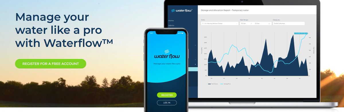 WaterflowAU's tweet photo. Waterflow™ is your new up-to-date, independent source of water market information. Keeping a pulse of the water market is now as easy as checking the weather. 

Waterflow™ is live today. Register for free access at https://t.co/PFspT2Vdbl https://t.co/CBOpt6wmSV