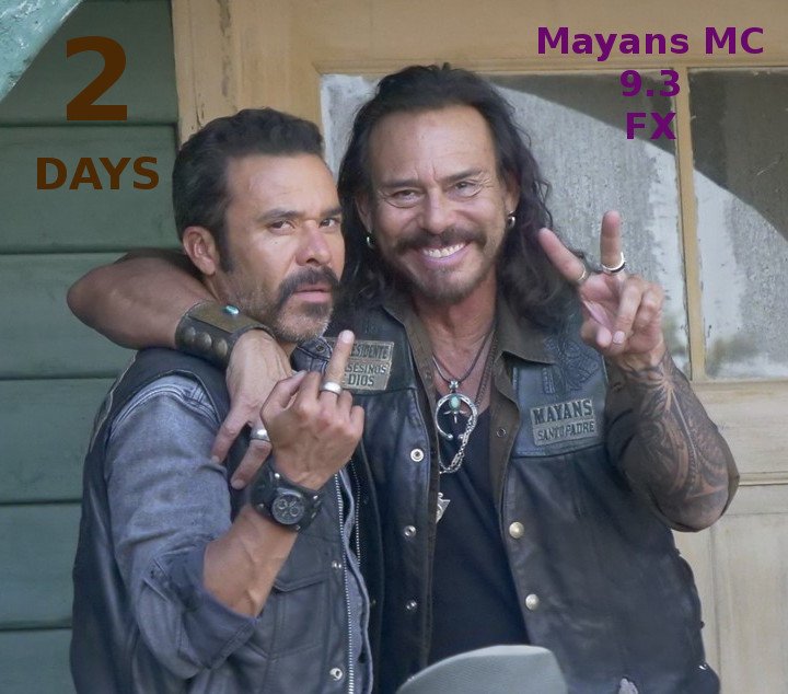 FAFOWOKEAFTOO's tweet photo. No El Presidente, 2β£DAYS left π
@MichaelIrby #Bishop @mudboyra_max #Taza π
#MayansFX #MayansMC #Season2 #LETSDOTHIS #Sept3FX #orale ππ²π½π https://t.co/So74FfC8b7
