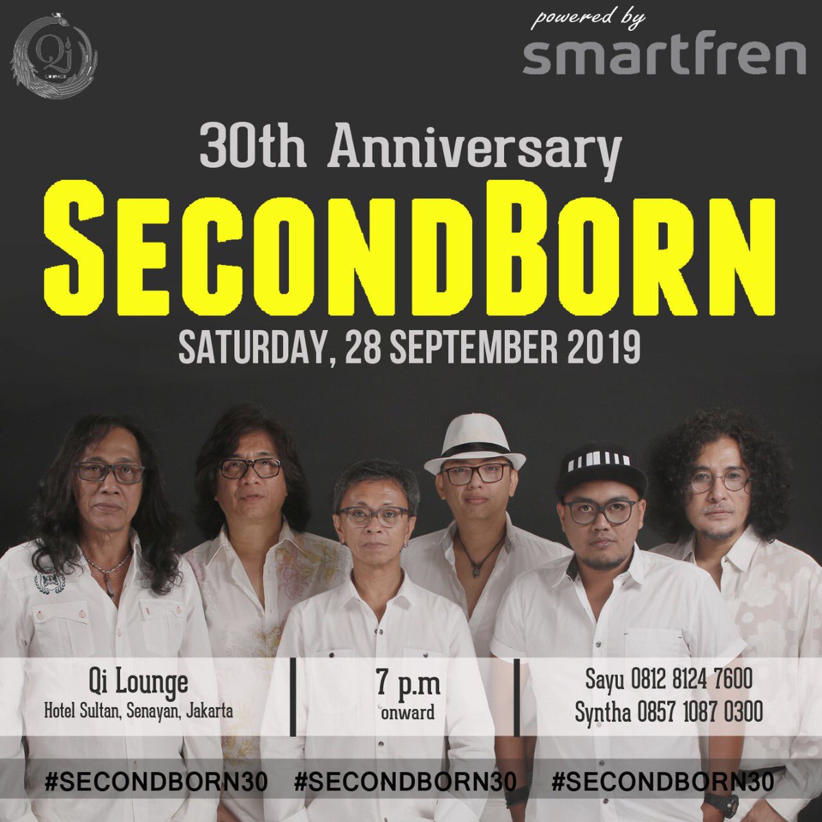 this is our "historical show"? 😊
.
sept 28th 2019, 7pm
.
<a href="/secondborn/">Secondborn</a>.band
<a href="/qi_loungejkt/">Qi Lounge Jakarta</a>
.
📞0812 812 47600 , 📞0857 10870 300
.
#secondborn30 #music #livemusic #liveband #live #legend #anniversary #secondbornband #secondborn #jakartaevent