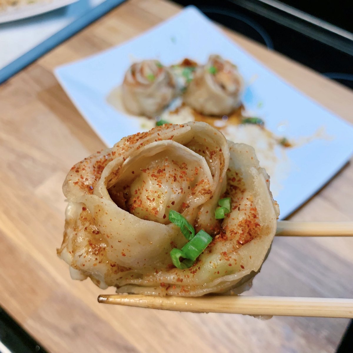 Shrimp and ground pork dumplings. These videos tire me but I love watching them afterwards.