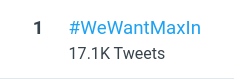 palevell2's tweet photo. #WeWantMax https://t.co/7J8aQTa7qv