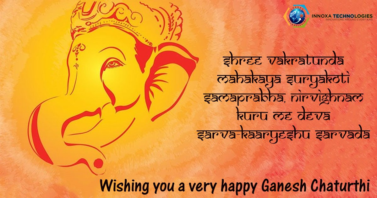 innoxatech's tweet photo. May Lord Ganesha keep enlightening your lives and bless you always. Wishing you a Happy Vinayak Chaturthi! https://t.co/zCxVDZhW24