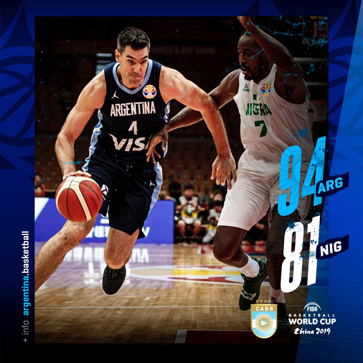 cabboficial's tweet photo. ¡Ganó Argentina!

Victoria por 94 a 81 en un juego muy batallado ante el seleccionado nigeriano. Scola fue la figura con 23 puntos y 10 rebotes pero fueron determinantes los aportes de Patricio Garino (17) y Facundo Campazzo (14) en ambos costados de la cancha. https://t.co/iA1pi1krHz