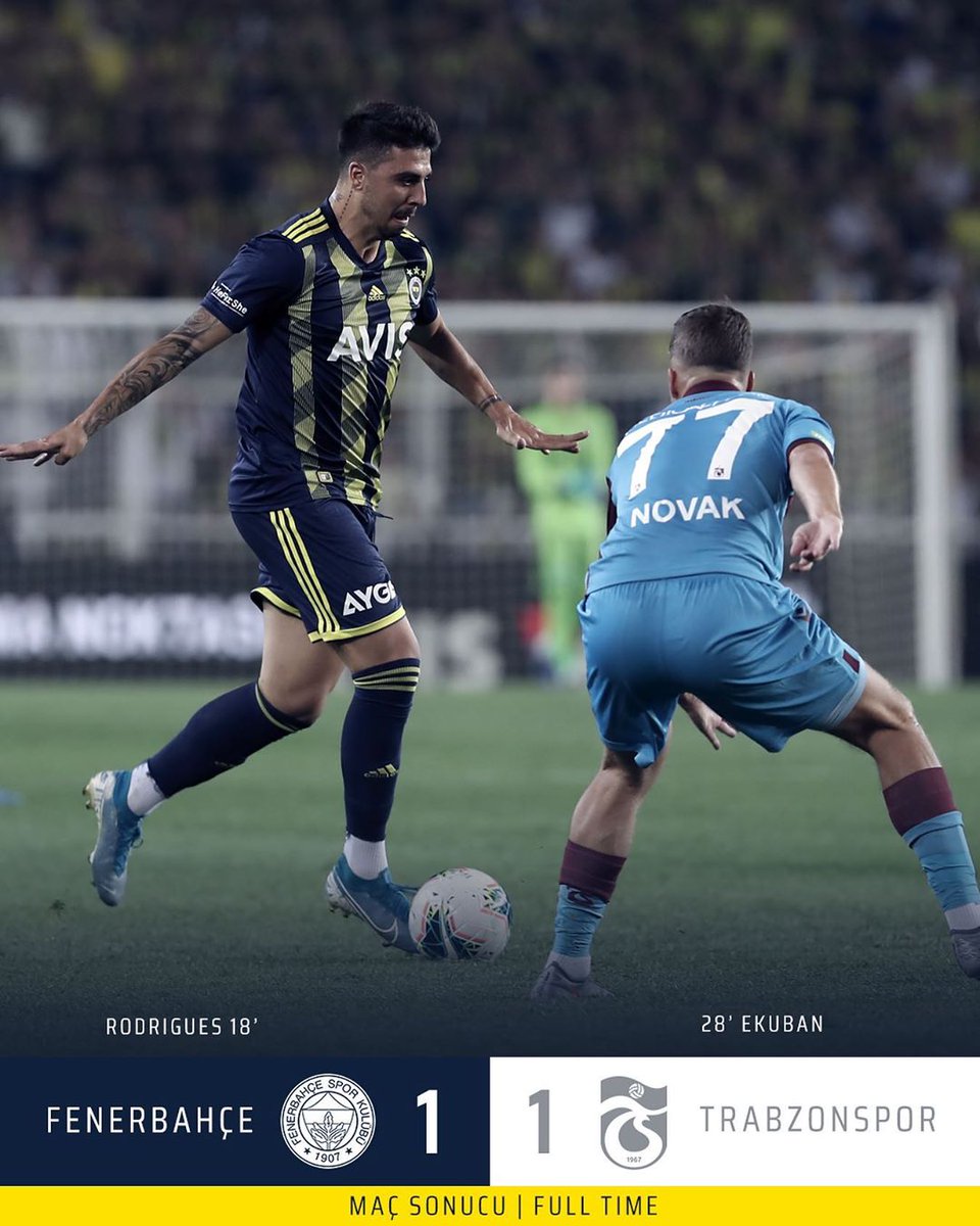 Fenerbahçe 1-1 Trabzonspor. 
#Trabzonspor #Fenerbahce #Fenerbahce #SeninleyizUgurcan