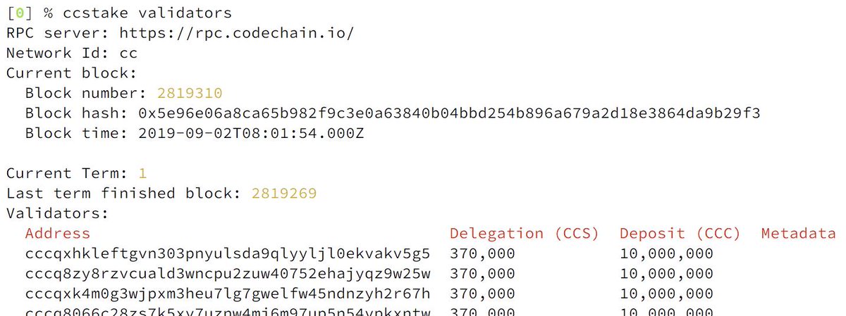 codechain_io's tweet image. CodeChain mainnet has just been upgraded running with dynamic validators! Now stake holders can delegate their stake tokens to the network's validators :) #PoS #codechain explorer.codechain.io/tx/0xfd7a5c8be…