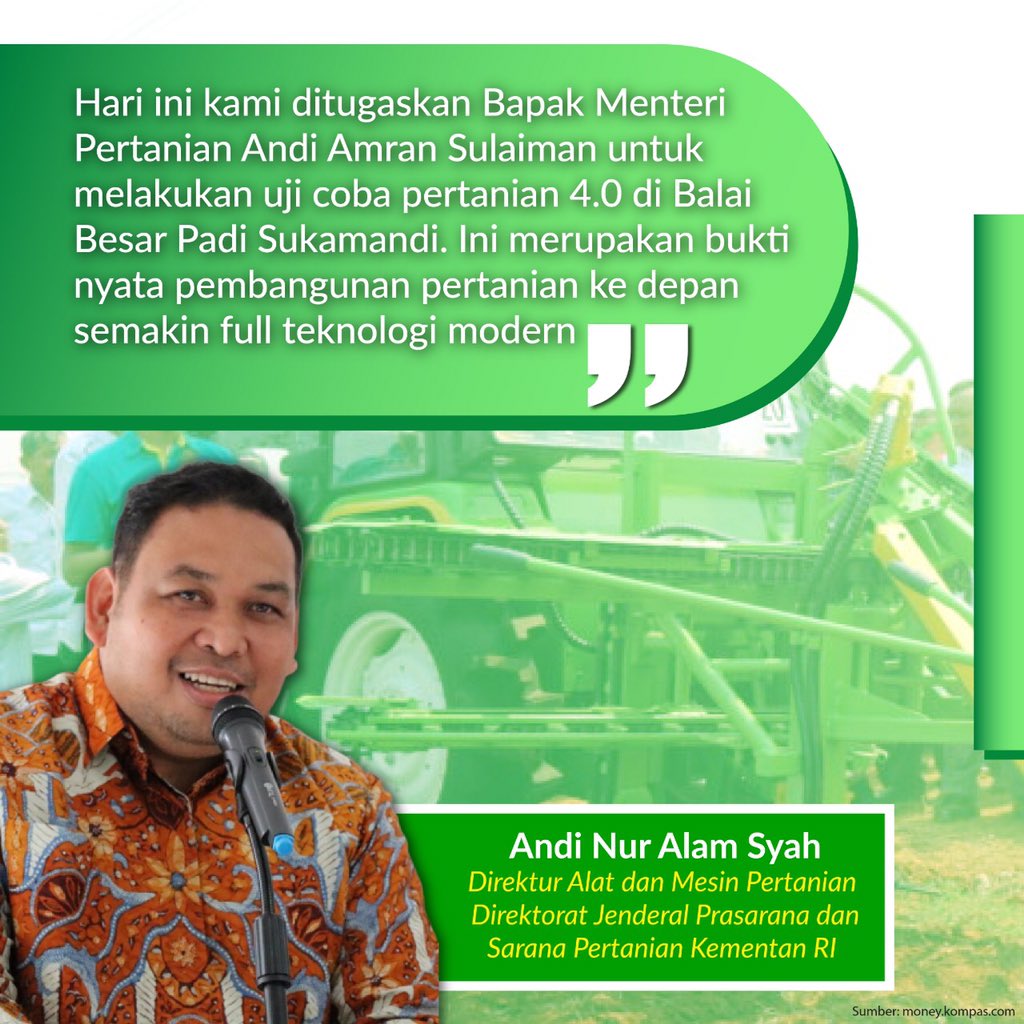 Pertanian 4.0 juga sudah mulai diujicoba di Balai Besar Petani Sukamandi #MentanBapaknyaPetani