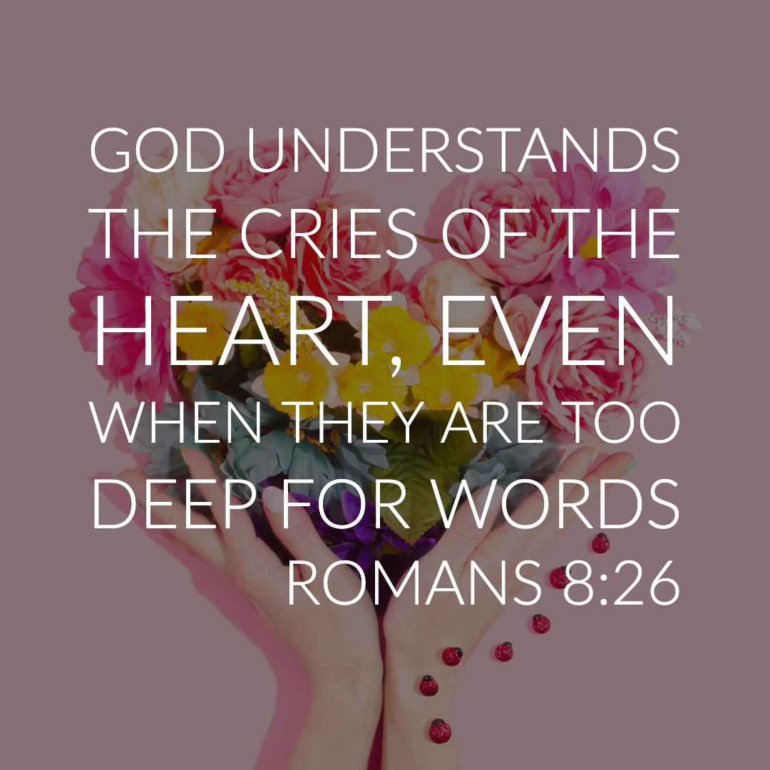 St Andrews Bookshop on Twitter: "'GOD understands the cries of the heart,  even when they are too deep for words' Romans 8:26 #QOTD #bibleverse… "
