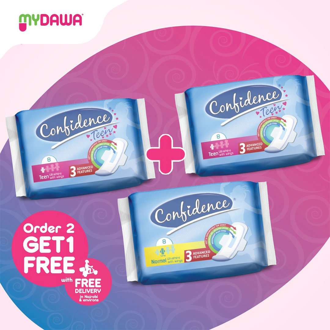 Back to school offer!😃 
Stock up on the Confidence range. 
Buy 2 for Ksh 100 and get 1 FREE with MYDAWA😜
bit.ly/2lrqDT4
#SiDawaTu #periodprotection #freedelivery #Confidence #MYDAWADeals #sanitarypads #femininehygiene #savings