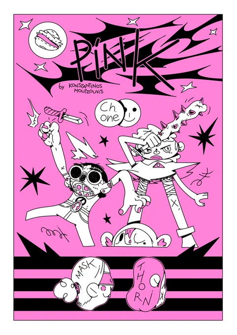 Here's three pages from the comic I'm working on, PINK :-) 