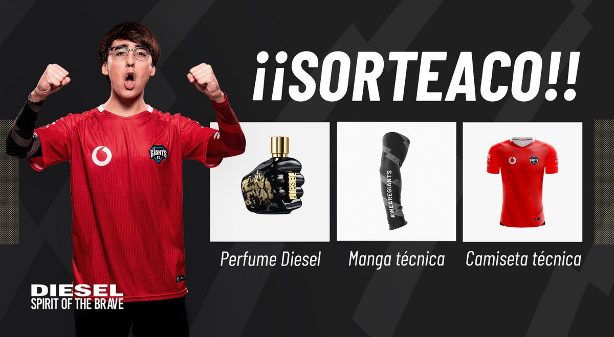 GIANTXGG's tweet image. ¿Quieres ganar la camiseta del MEJOR EQUIPO DE ESPAÑA?

¡Pues si sigues estos sencillos pasos podrás ganar una camiseta, un frasco de fragancia #SpiritOfTheBrave y una de nuestras mangas!

Para participar:

🔄 Haz RT
💙 Sigue a @Dieselparfums 

#WeAreGiants #VodafoneGiants