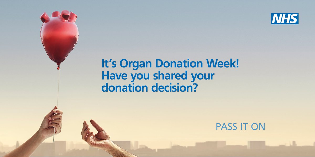 It’s #OrganDonationWeek! Have you shared your donation decision? Have the chat with your loved ones. #PassItOn