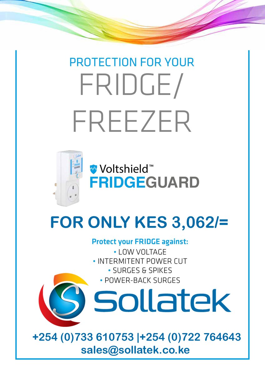 SollatekEA's tweet photo. Do you know of the Sollatek Fridge guard? We give you the best fridge protection. Protect your Fridge / Freezer with Original Sollatek Fridge Guard. Say No To Counterfeits. #StayOriginal #SollatekKenya #FridgeGuard https://t.co/oGWJbH4is3