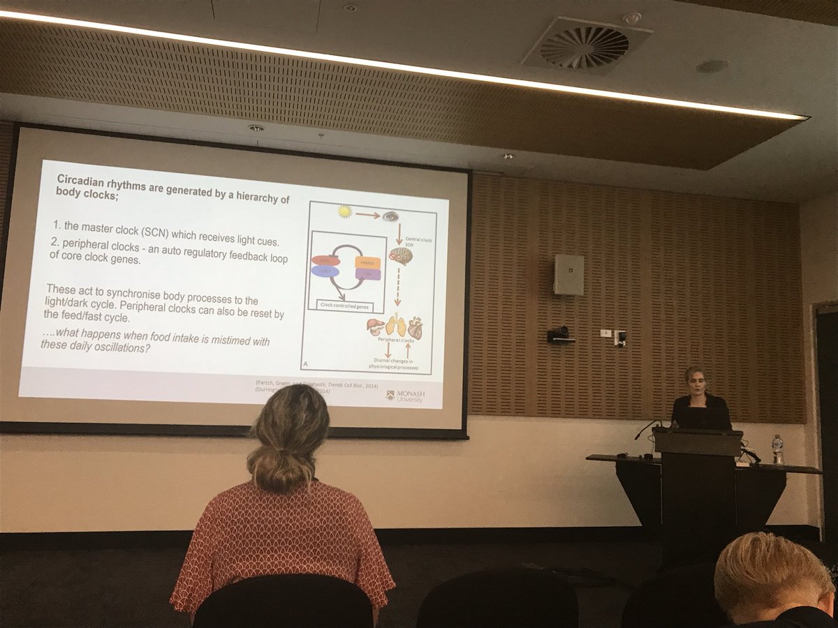 alastair_kwok's tweet photo. Excellent presentation at the #MHTP #PhD Showcase Symposium by @MonashNutrition #PhD candidate Rochelle Davis. Her presentation was titled: ‘What #genes do you put on for dinner? Exploring #molecular responses to eating at night.’ #circadian #shiftwork @SCSMonash https://t.co/3I2zNtLxdj