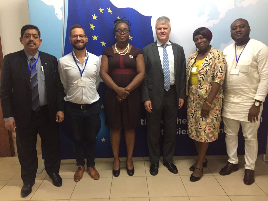 drshaukatmalik's tweet photo. A group photo of #EU and #UNIDO team at EU Sierra Leone after progress presentation and discussion for #WACOMP #SLCOMP @UNIDO_QI https://t.co/KNEqZhDbsC