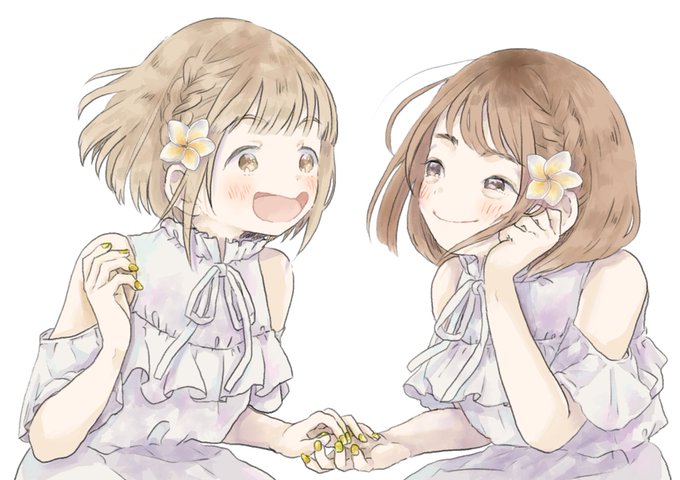 主催様からフラスタ写真がアップされたので描かせていただいたパネルのイラストを載せます〜!夏のお嬢さん2人! 