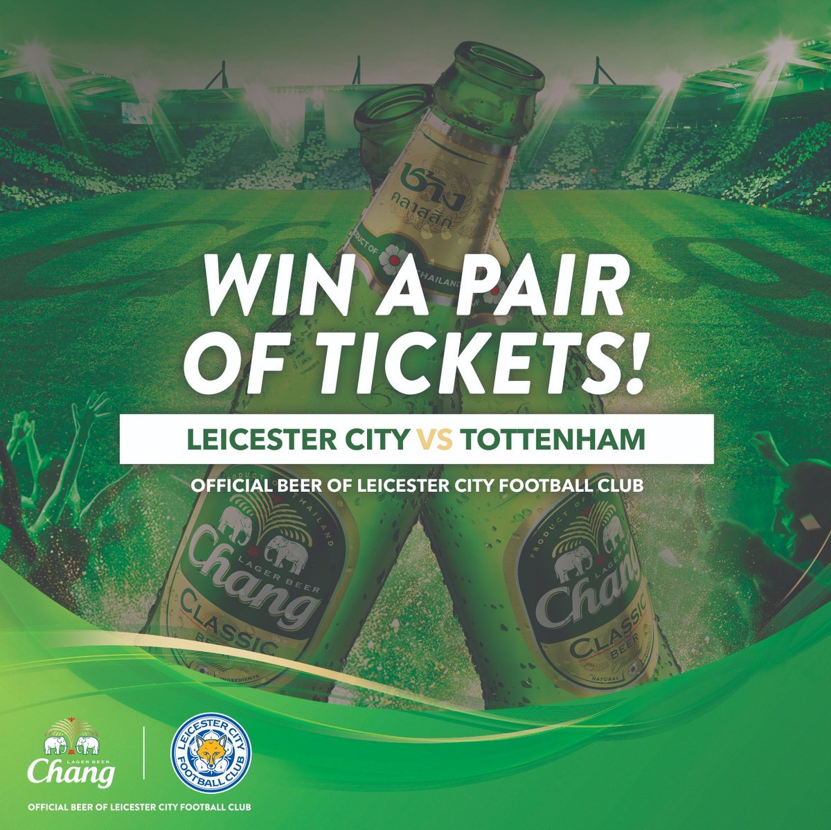 #WIN a pair of tickets to the <a href="/LCFC/">Leicester City</a> vs <a href="/SpursOfficial/">Tottenham Hotspur</a> game taking place Sep 21st. We’ve got 4 to give away! For the chance to win, leave a comment below with your score prediction and tag a mate. T&amp;Cs apply.

#giveaway #englishpremierleague #LCFC