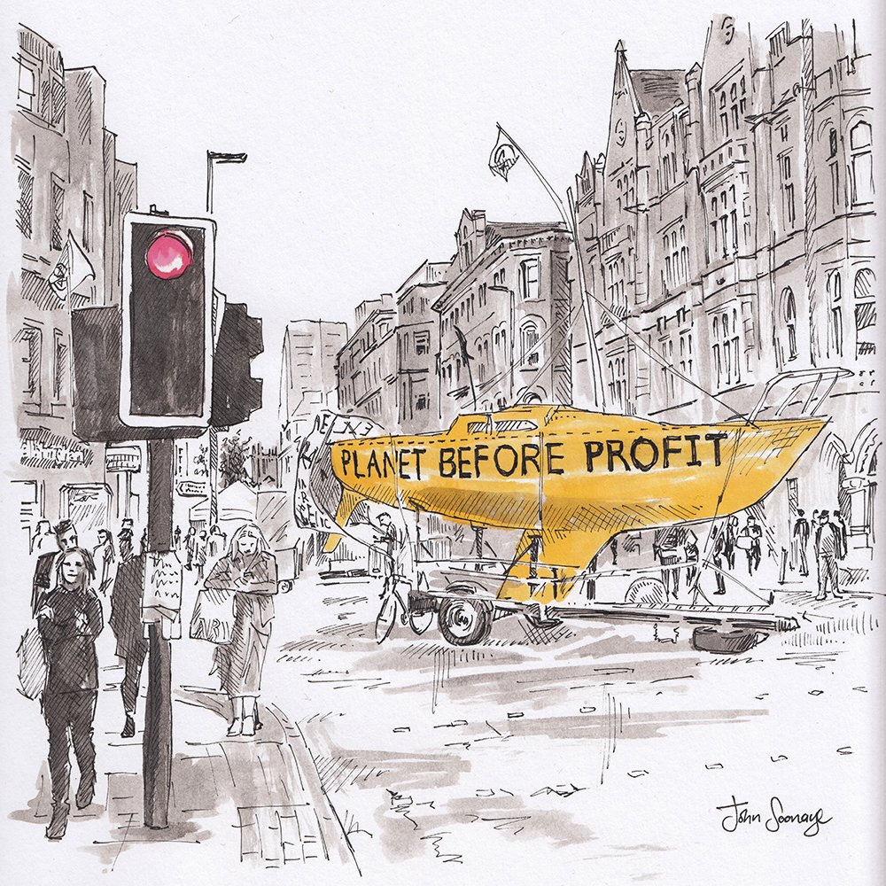 I took a walk down #Deansgate in #Manchester on Sunday. Then I did a painting of it...

#ExtinctionRebellion #NorthernRebellionXR #NorthernRebellion #ClimateChange @XR_MCR @XRMCRYOUTH @XrYouth @XRebellionUK @ExtinctionR