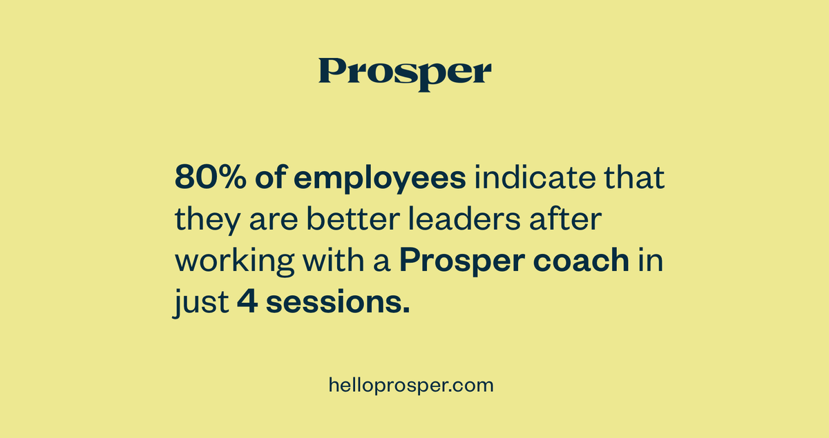 HelloProsper's tweet image. 80% of employees indicate that they are better #leaders after working with a #Prosper coach in just 4 sessions. 🙌Learn more on how you can grow your people leaders through personalized coaching at buff.ly/2LDL9rE.