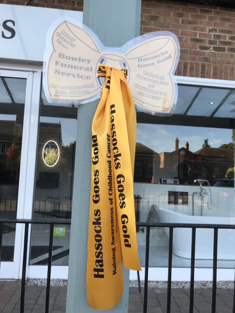 BowleyFuneral's tweet image. Hassocks goes gold childhood cancer