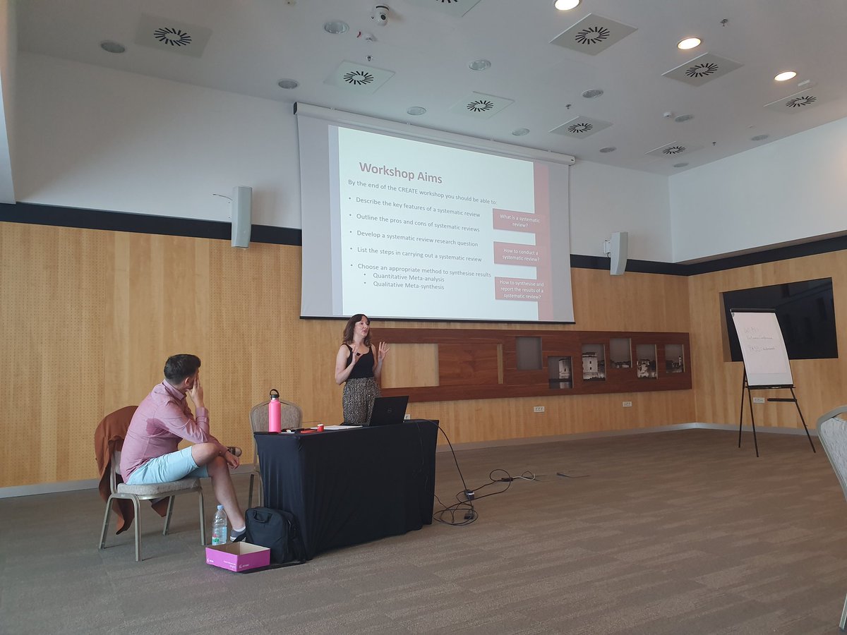 LauraMKoenig's tweet photo. Our @EHPSCreaters workshop w/ @JenMcSharry @Chris_Noone_ on systematic reviews just started. We're looking forward to learn a lot, and also to make new CREATE friends! #ehps2019 #create2019 https://t.co/B5zG2n7v8A