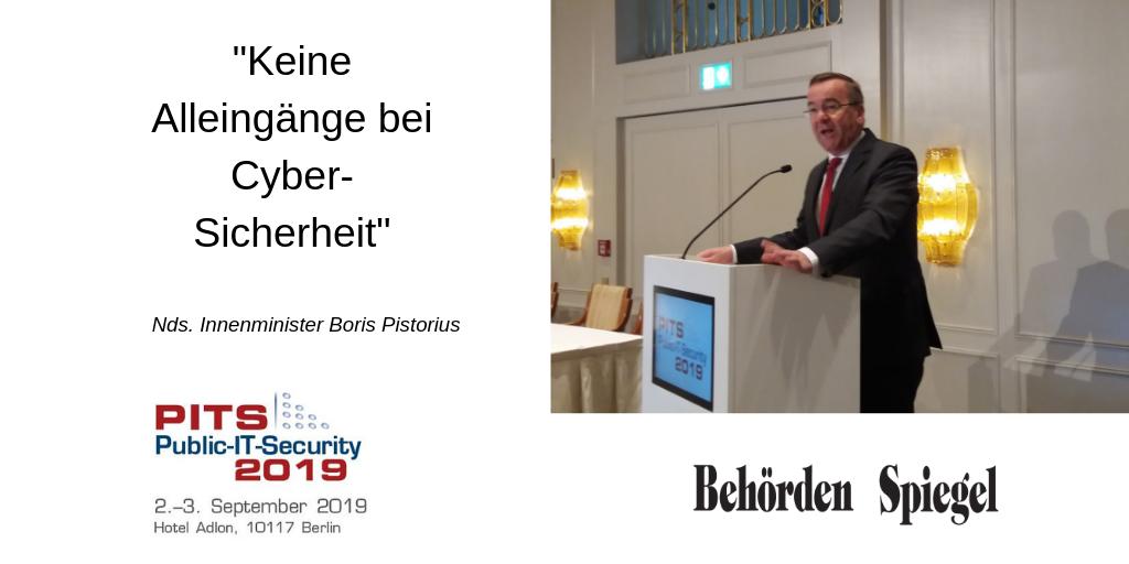 "Das Thema #CyberSicherheit verträgt keine Alleingänge. Wir müssen uns im föderalen Gefüge noch besser vernetzen, uns gegenseitig vertrauen und voneinander lernen", sagte der nds. Innenminister <a href="/borispistorius/">Angel Youngs 😇😍🇩🇪🇺🇸</a> (#SPD), zur Eröffnung der #PITS2019 in Berlin. / <a href="/SPDNDS/">SPD Niedersachsen</a> <a href="/BSI_Bund/">BSI</a>