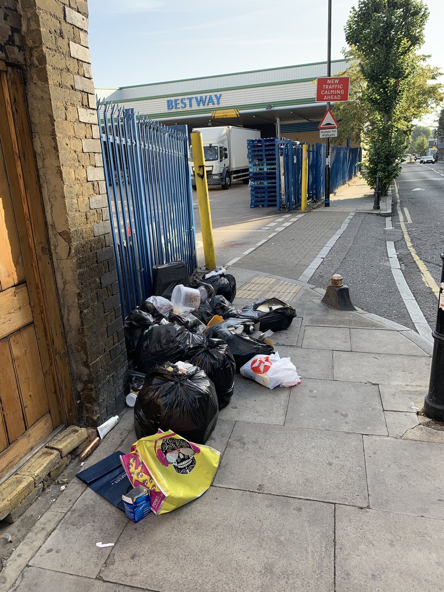 tabeldammit's tweet photo. @VeoliaUK rubbish covering the pavement on bishops way again https://t.co/6aaPAw7ER1