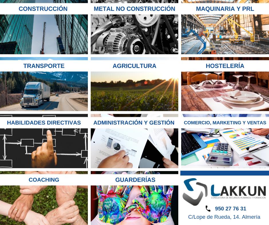 📢¿Trabajas en alguno de estos sectores?📢¡Te lo ponemos fácil!✔ Tenemos la #formacion que necesitas en lakkun.es