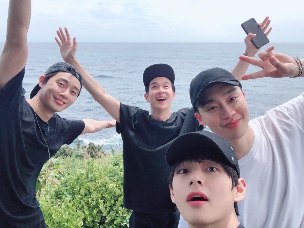 Park Seo Joon Bts V Choi Woo Shik And Peakboy S Holiday