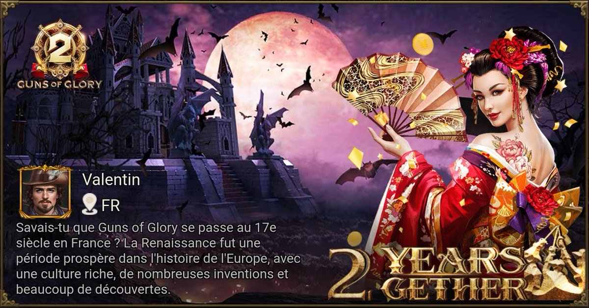 Valentiin55's tweet photo. [Événement spécial] Célèbre le deuxième anniversaire de Guns of Glory ! https://t.co/0DOY0Qw2Hg https://t.co/rW7Homllgc