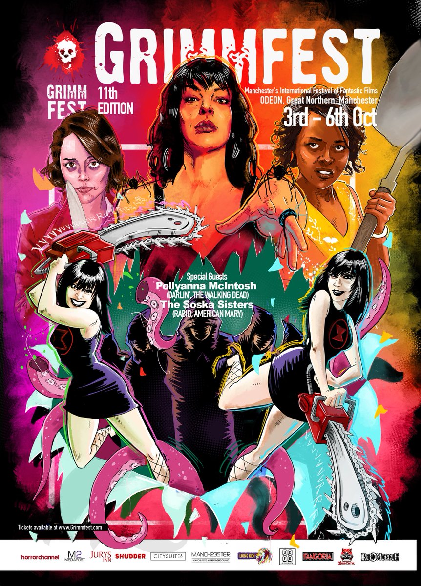 grimmfest's tweet image. It's finally here! The full line-up for #Grimmfest2019 has just dropped 👉 bit.ly/GFLaunch19

And check out this year's artwork by @ItsUncleFrank, featuring some of the top #womeninhorror whose work is premiering at the festival! 

3 - 6 October
Manchester @ODEONCinemas
