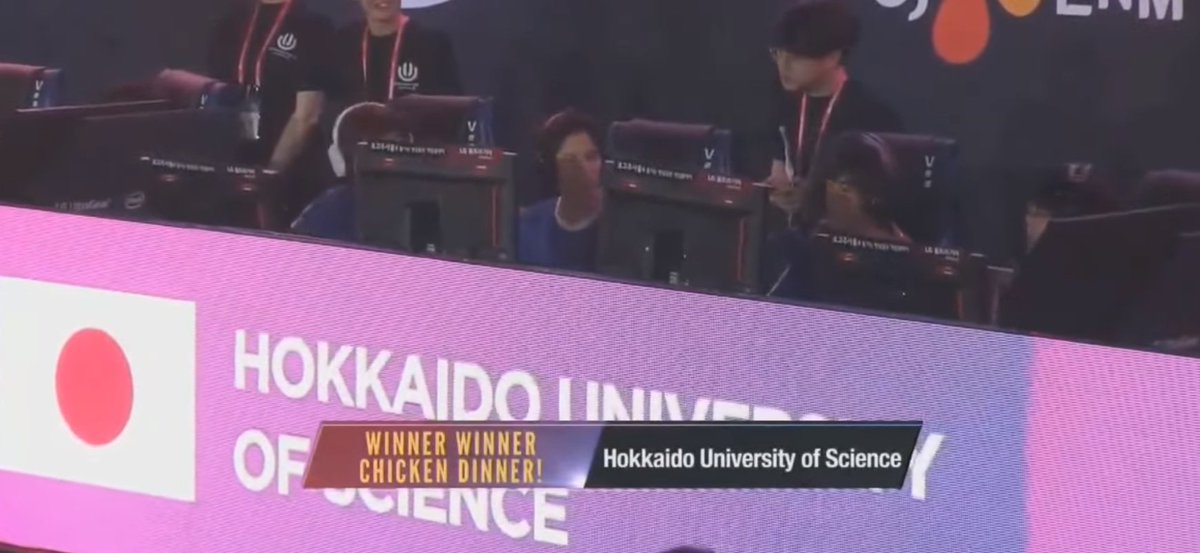hus_plus_pro's tweet photo. ≪学生の活躍≫
8月31日(土)、韓国において、メディアデザイン学科の学生4名がe-sportsの東アジア大会に出場し、第4位の成績を収めました！
予選を勝ち抜いた5か国17チームが、「PUBG(プレイヤーアンノウンズ バトルグラウンズ)」で東アジアチャンピオンを目指して戦いました。 #PSSU #PUBG #北科大 https://t.co/wXlR7svVf2