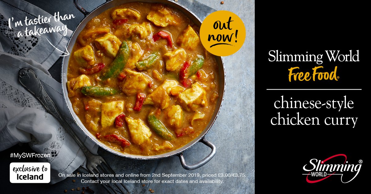 SlimmingWorld's tweet photo. Make your Monday even more mouth-watering with the delicious new products joining the #MySWFrozen family @IcelandFoods! From today, you’ll be able to pick up a smoky sausage and bean casserole, a Chinese-style chicken curry and cod and minted pea fishcakes! #SlimmingWorld https://t.co/5HEfxN7vn4