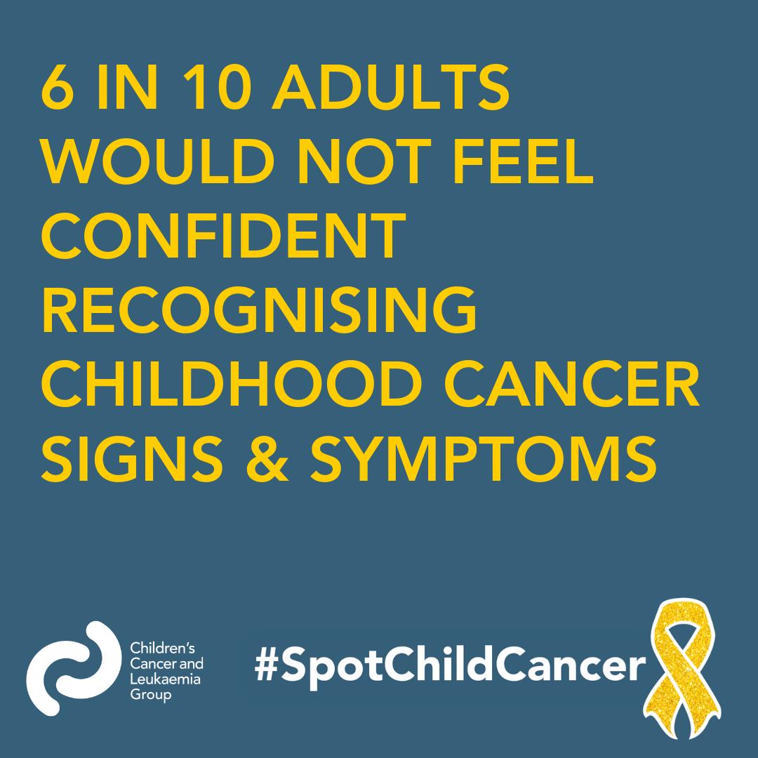 6 in 10 people are not confident they would be able to spot the signs of cancer in children, according to research.This September, CCLG are raising awareness of signs and symptoms #SpotChildCancer cclg.org.uk/news/spot-chil…
