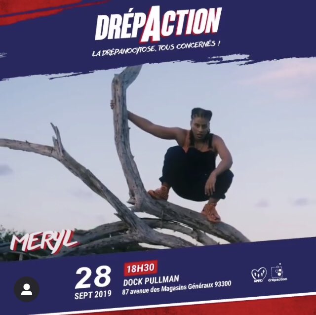 Drepaction's tweet photo. #DREPACTION2019 |
#Meryl (#ahlala) vous donne rendez-vous le 28 septembre au #dockpullman pour le #concert #DrépactionParis2019 ! 🔥 Qu'attendez-vous pour prendre vos places ? 🤔 #Drepaction lutte contre la #drepanocytose
👉 https://t.co/orYOG0Uu0t https://t.co/iTHahyobnG
