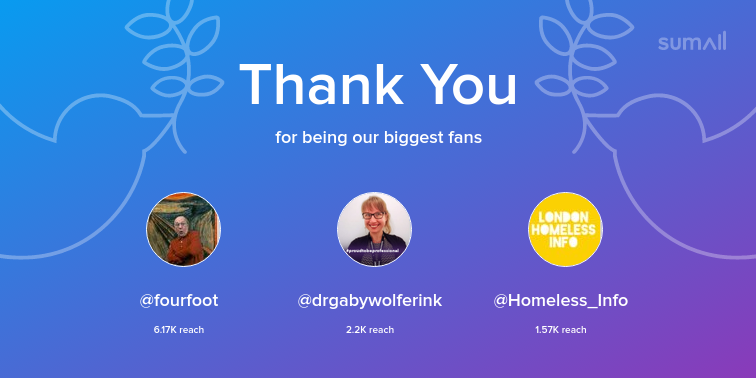isbiltur1's tweet photo. Our biggest fans this week: fourfoot, drgabywolferink, Homeless_Info. Thank you! via https://t.co/hylQrUwo20 https://t.co/rT0hlPxNaQ