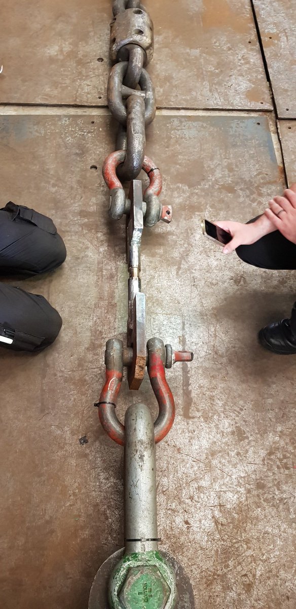 will_evans_uk's tweet image. Testing a #weaklink as part of a #chain system with a deliberate #breakingload so as to not overload fixing points. Interesting to see the consistency between theory and reality which I was not expecting. Hence the gamma-f_0 of 1.00 for steel! #steeltesting #structuralengineering
